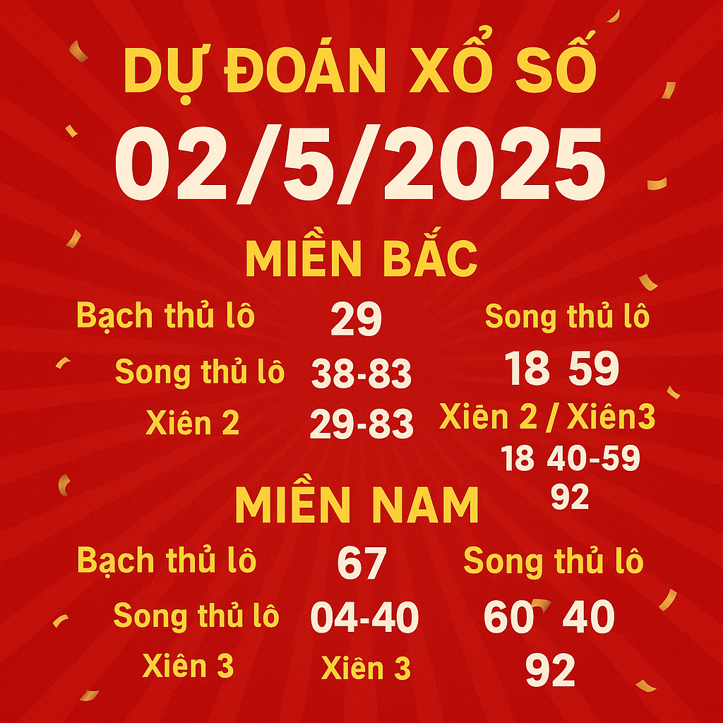 Dự đoán xổ số 2/5/2025