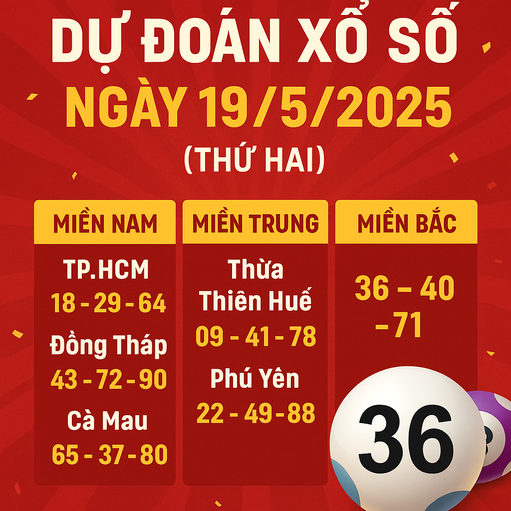 DỰ ĐOÁN XỔ SỐ NGÀY 19/5/2025