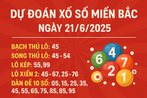 Dự Đoán Xổ Số Miền Bắc Ngày 21/6/2025 – Soi Cầu Chuẩn, Chốt Lô Đẹp Miễn Phí