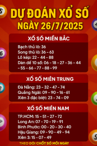 Dự Đoán Xổ Số Ngày 26/7/2025 – Chốt Số Chuẩn, Nổ To Thứ Bảy!
