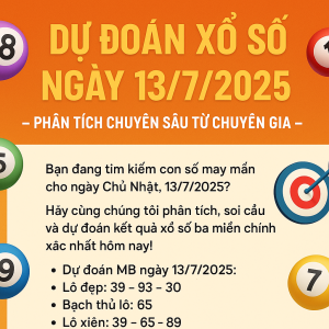 DỰ ĐOÁN XỔ SỐ NGÀY 13/7/2025 – PHÂN TÍCH CHUYÊN SÂU TỪ CHUYÊN GIA