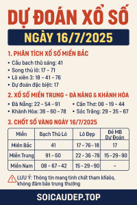 DỰ ĐOÁN XỔ SỐ NGÀY 16/7/2025 – BẮT SỐ CHUẨN, CẦU VỀ ĐẸP