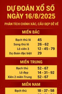 DỰ ĐOÁN XỔ SỐ NGÀY 16/8/2025 – PHÂN TÍCH CHÍNH XÁC, CẦU ĐẸP DỄ VỀ