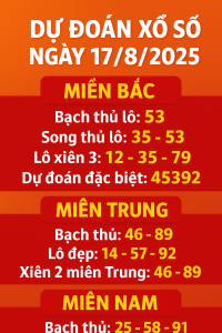Dự Đoán Xổ Số Ngày 17/8/2025 – Phân Tích Chi Tiết, Cầu Số Chuẩn
