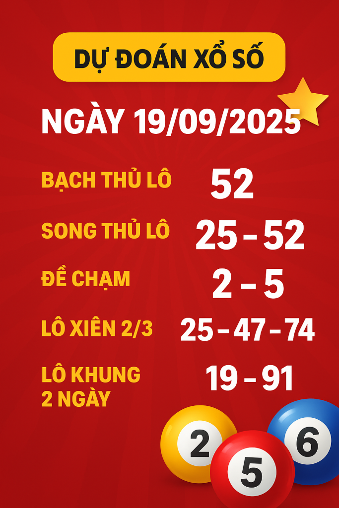 Dự Đoán Xổ Số Ngày 19/09/2025 – Chốt Số May Mắn Hôm Nay