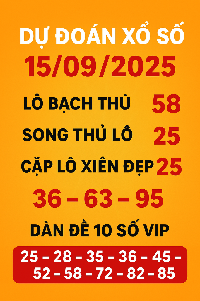 Dự Đoán Xổ Số Ngày 15/09/2025 – Chốt Số Vàng Hôm Nay