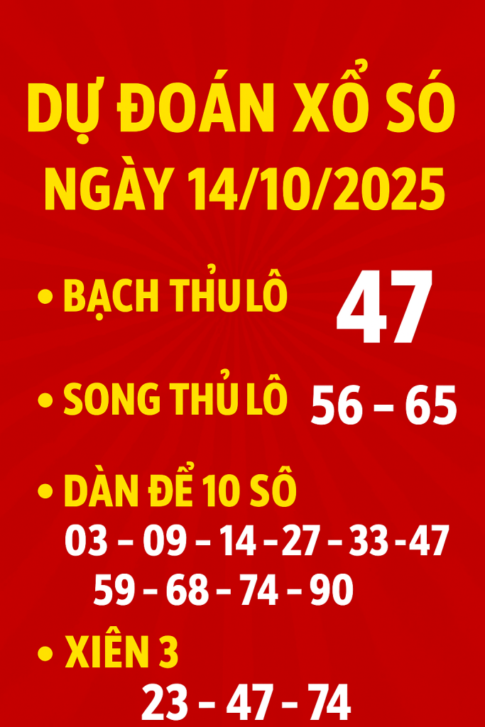 DỰ ĐOÁN XỔ SỐ NGÀY 14102025 – BÍ KÍP CHINH PHỤC MAY MẮN CÙNG SOICAUDEP.TOP