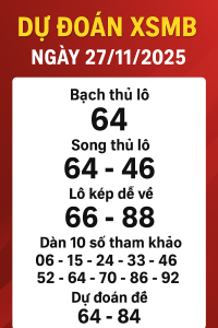 Dự đoán XSMB ngày 27-11-2025 – Soi cầu tham khảo hôm nay