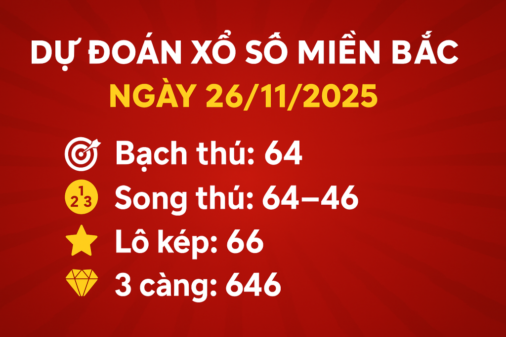 Dự đoán xổ số miền Bắc ngày 26-11-2025 – Phân tích & gợi ý số đẹp hôm nay