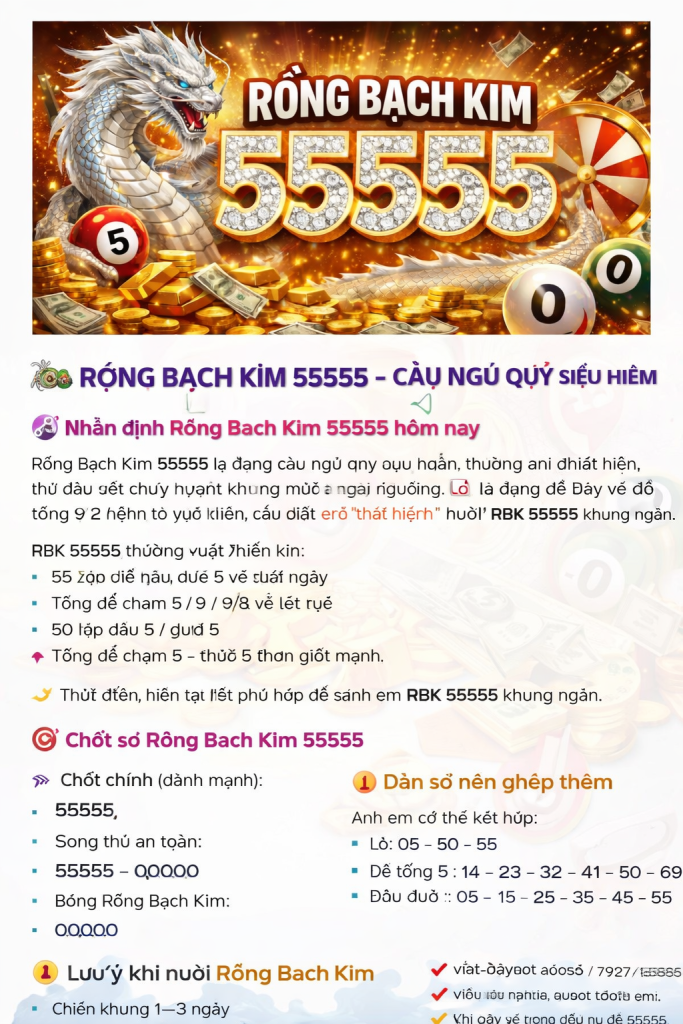 RỒNG BẠCH KIM 55555 – CẦU NGŨ QUÝ SIÊU HIẾM ĐÁNG THEO