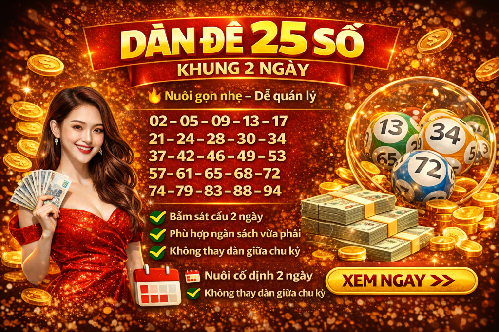 Dàn 25 Số Khung 2 Ngày – Phương Pháp Nuôi Số Gọn Nhẹ, Dễ Quản Lý