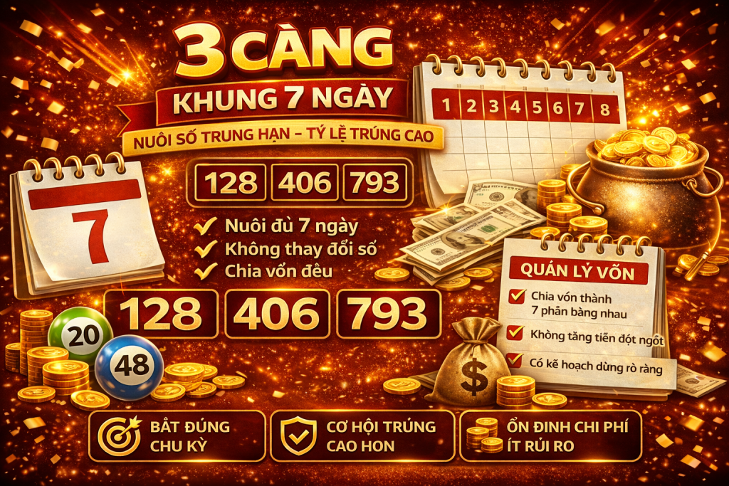 3 Càng Khung 7 Ngày – Chiến Thuật Nuôi Số Trung Hạn Tỷ Lệ Trúng Cao