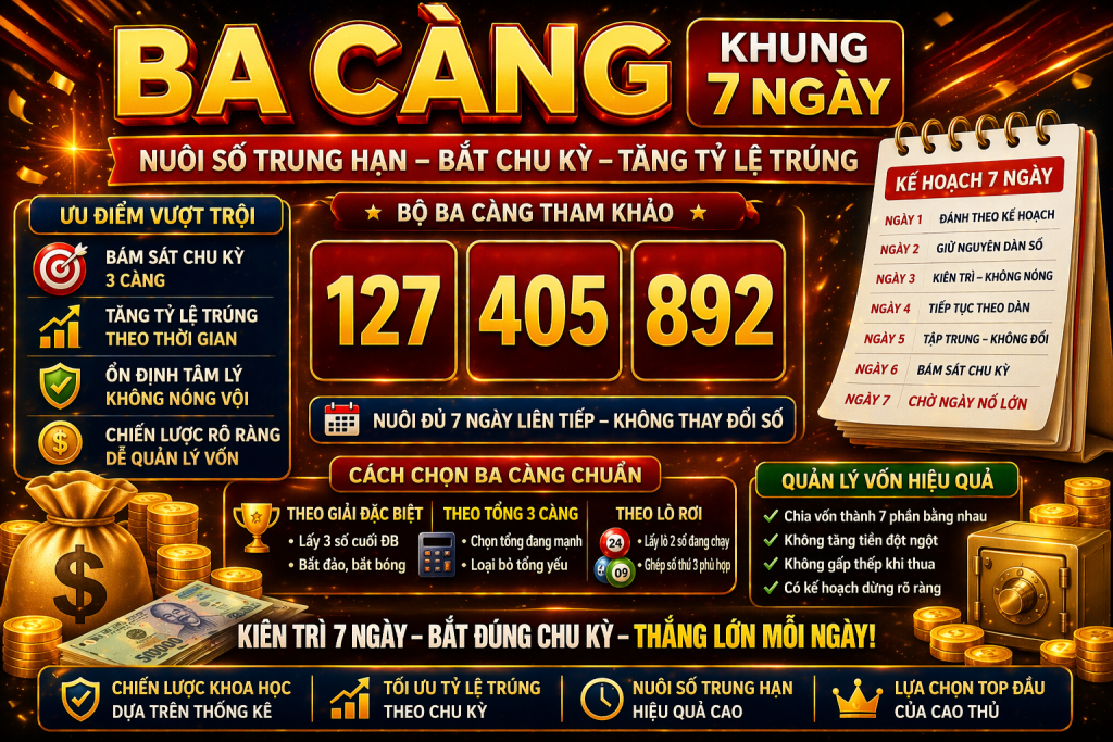 Ba Càng Khung 7 Ngày – Chiến Lược Nuôi Số Hiệu Quả Theo Chu Kỳ