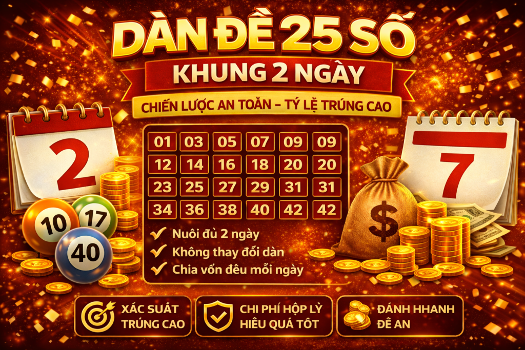 Dàn Đề 25 Số Khung 2 Ngày – Chiến Thuật Đánh Chắc, Tỷ Lệ Trúng Cao