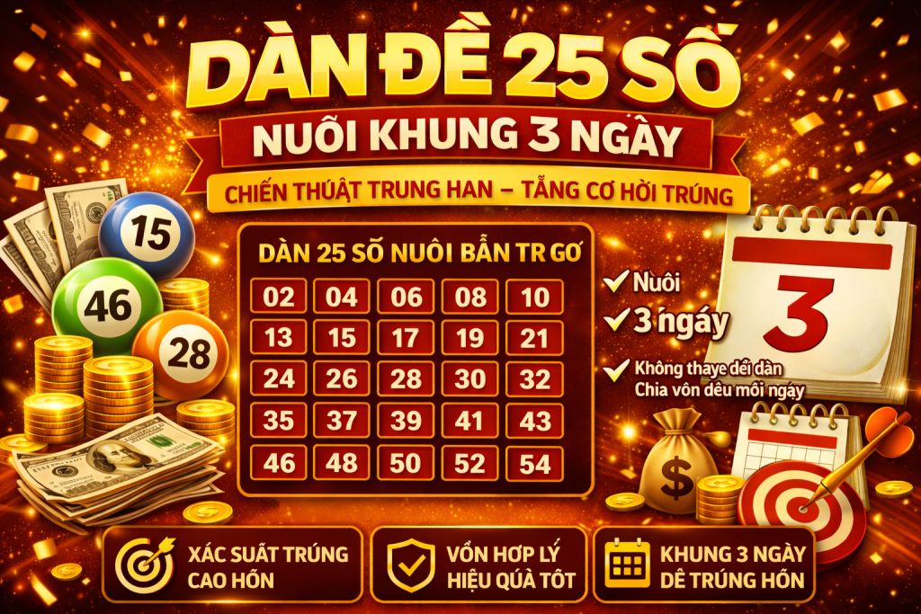 Dàn Đề 25 Số Nuôi Khung 3 Ngày – Chiến Thuật Ổn Định, Tăng Cơ Hội Trúng