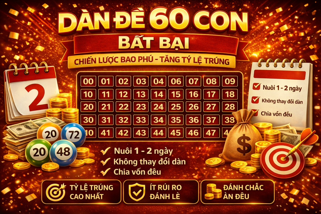 Dàn Đề 60 Con Bất Bại – Chiến Thuật Bao Phủ Cao, Tăng Tỷ Lệ Trúng