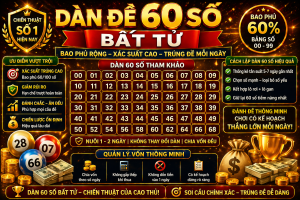 Dàn Đề 60 Số Bất Tử – Chiến Thuật Bao Phủ Rộng, Tối Ưu Tỷ Lệ Trúng
