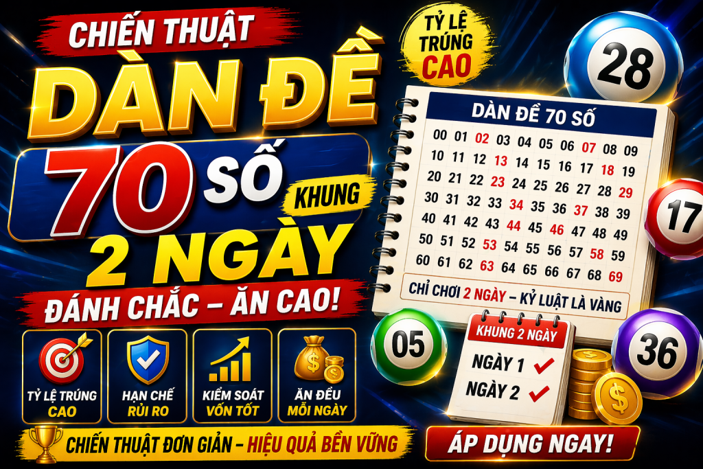 Dàn Đề 70 Số Khung 2 Ngày – Chiến Thuật Đánh Chắc Ăn Cho Anh Em