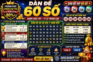 DÀN ĐỀ 60 SỐ – PHƯƠNG PHÁP ĐÁNH ĐỀ AN TOÀN, TỶ LỆ TRÚNG CAO