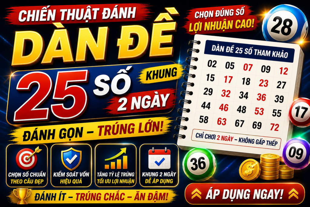 Dàn Đề 25 Số Khung 2 Ngày – Chiến Thuật Đánh Gọn, Lợi Nhuận Cao