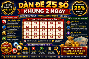 Dàn Đề 25 Số Khung 2 Ngày – Chiến Thuật Tối Ưu Xác Suất Trúng
